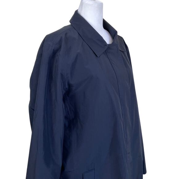 Lands’ End Wmns XL Black Long Trenchcoat Removable Insulation Polyester Read! - Picture 4 of 16